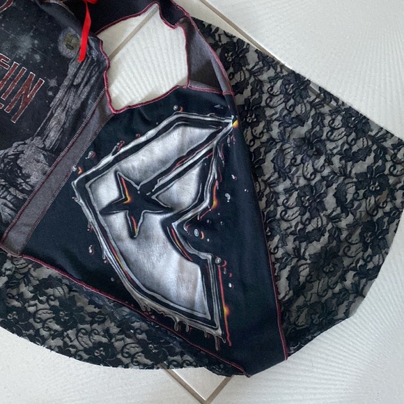 Vintage Styles Ever After Led Zeppelin black lace handmade vest one size - Picture 4 of 7